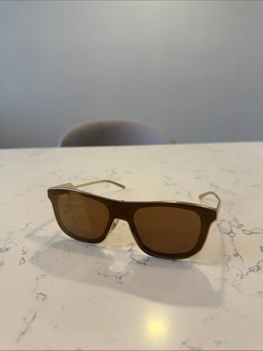 Dolce & Gabbana Brown Tinted Rectangular Sunglasses